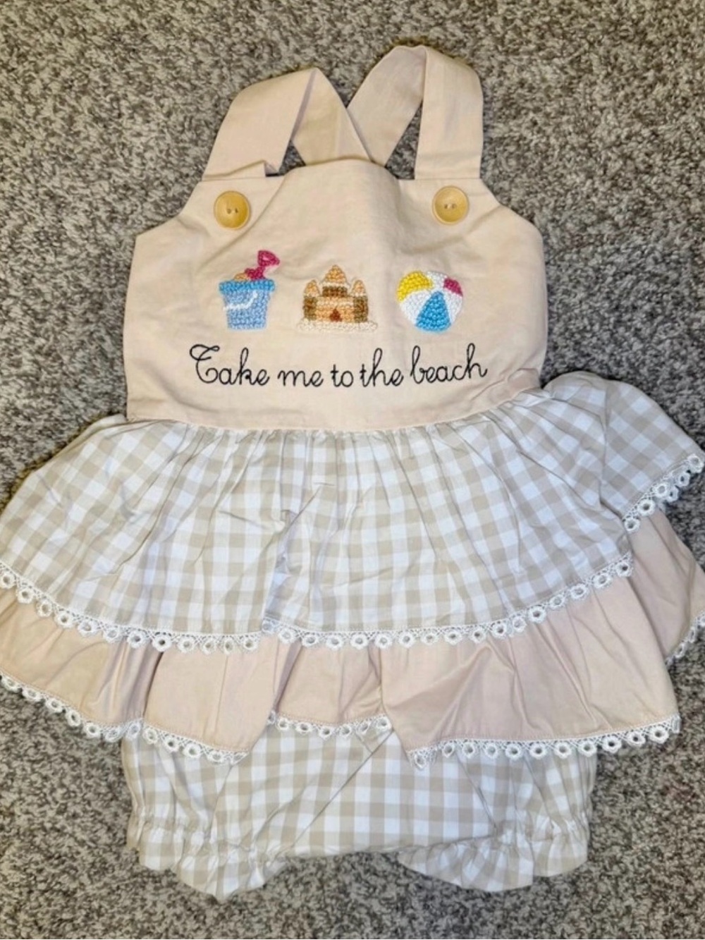 NWT Brynn + Bradley French Knot Beach Girl Diaper Set
